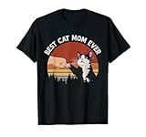 Best Cat Mom Ever Vintage Funny Cat T-Shirt