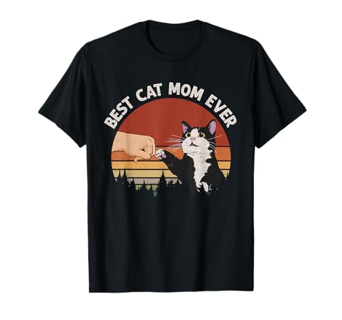 Vintage Funny Best Cat Mom Ever Tee