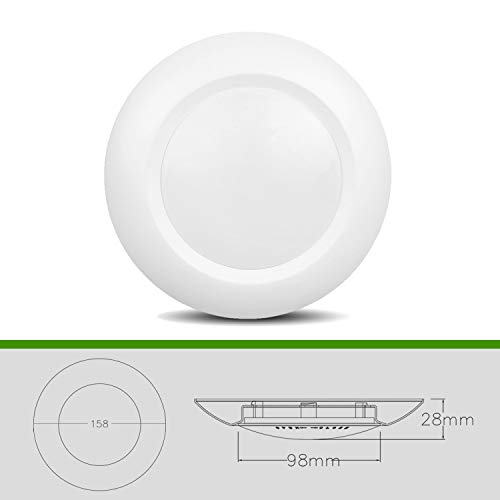 JULLISON 10 Packs 4 Inch LED Low Profile Recessed & Surface Mount Disk Light, Round, 10W, 600 Lumens, 3000K Warm White, CRI80, DOB Design, Dimmable, ETL Listed, White - Image 5