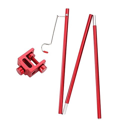 BRIGHTFUFU 1Set Portable Folding Camping Lamp Bracket Lightweight Aluminum Alloy Lamp Stand for Outdoor Use Sturdy Folding Light Holder for Picnic Table Lanterns and Camping Essentials Red