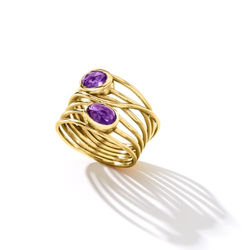 Image of Ross-Simons Gemstone Highway Ring in 18kt Gold Over Sterling