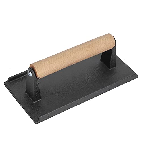 Prensa de barbacoa con mango de madera, prensa de salchichas con diseño de ranura Prensa de tocino Prensa de carne para cocinar tocino Hot Dog