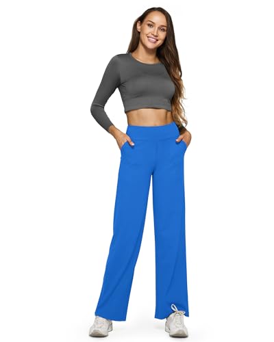 Image of G4Free EverGoing Yoga Pants Women Wide Leg Pants with Pockets High Waist Stretch Dress Casual Sweatpants Petite /Regular /Tall