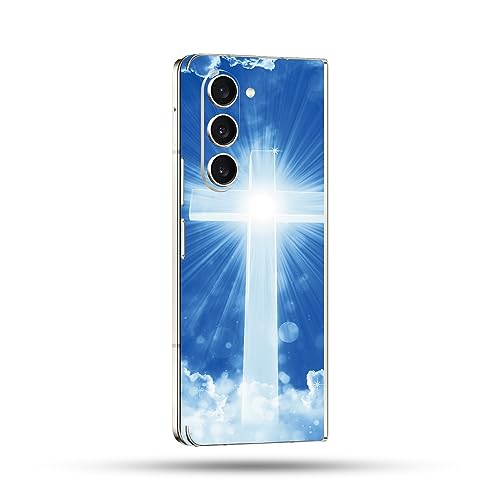 Image of MightySkins Skin Compatible with Samsung Galaxy Z Fold 5 Full Wrap - Faith Clouds | Protective, Durable, and Unique Vinyl Decal wrap Cover | Easy to Apply, Remove, and Change Styles | Made in The USA