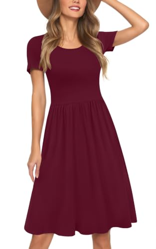 Image of Womens Short Sleeve Empire Waist Dresses Casual Summer Dress