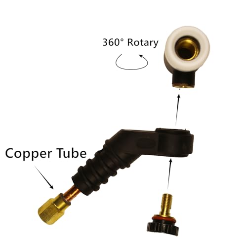 NR-17 Cabeça de tocha de soldagem Tig, cabeça de tocha de solda giratória preta para soldagem de arg