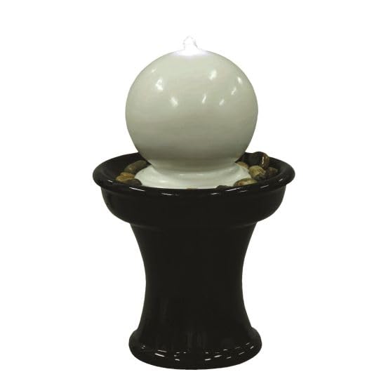 Aqua Creations Alicia Ceramic Fountain Contemporary Mains Power Water Feature With Cover & Care Kit