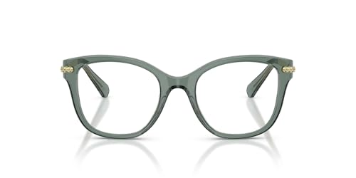 Swarovski Armação feminina quadrada Sk2044 para óculos de grau, Lente verde transparente/demonstração, 49 mm