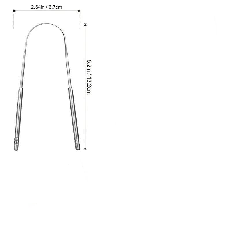 Stainless Steel Metal Tongue Scraper, Portable Tongue Cleaner for Adults image 3