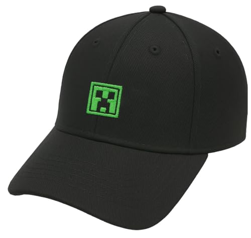 Casquette Minecraft Creeper Bioworld snapback noire et verte ajustable pour fan de gaming