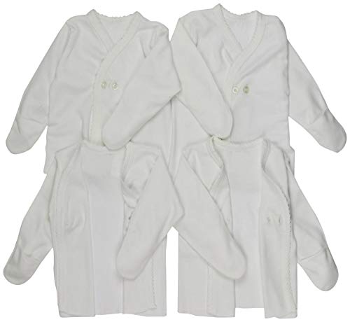Image of ToBeInStyle Babies' 4 Pack Relaxed Fit Short or Long Sleeve Button Up Kimono Tee Swaddle Shirt
