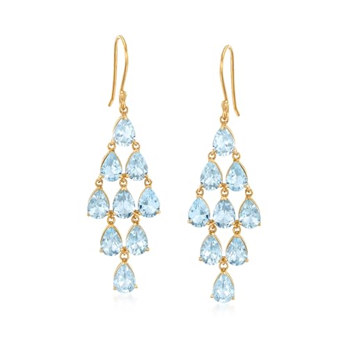 Ross-Simons Gemstone Chandelier Earrings in 18kt Gold Over Sterling