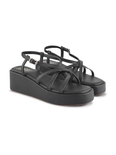 Image of JM LOOKS Women Platform Wedge Sandals for Women | Back Strap with Buckle for Comfort and Style