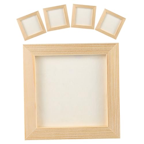 Toddmomy Wooden Paintable Picture Frames 5pcs Craft Photo for Boys and Girls for Clay Art Projects