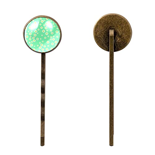 Épingles à cheveux marguerite vertes (lot de 4) pour coiffure femme