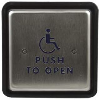 Bea 10PBS451 Push Plate 4-1/2inch Square inchPush to Openinch Text and Handicap Logo
