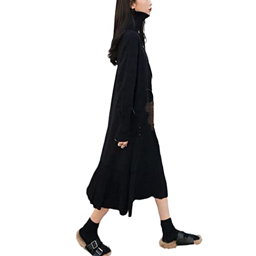 Robe longue en tricot pour femme XL couleur rose et style élégant pour l'hiver
