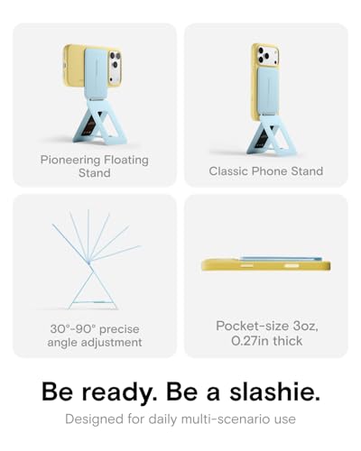 Image of MOFT Phone Tripod Stand Selfie Stick for iPhone, Multi-Angles iPhone Stand, Lightweight & Portable Phone Holder, Strong Magnets, MOVAS Vegan Leather, Travel Essentials,Soothing Mist(Without Card Slot)