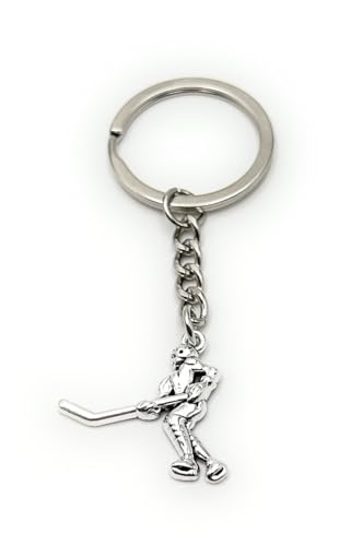 H-Customs Eis Hockey Spieler Schlittschuh Trikot Schlüsselanhänger Anhänger aus Metall Silber