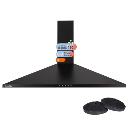 UNIVERSALBLUE Campana Extractora 90 cm Negra