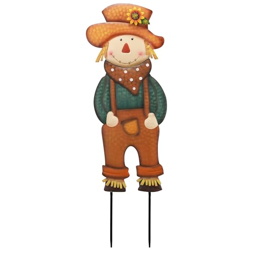 Valery Madelyn ガーデンピック ガーデニング雑貨 秋の飾り ハロウィン飾り 屋外 季節の飾り 庭 アウトドア 飾り かわいい かかし おしゃれ ガーデニング オブジェ 置物 防水 防錆 鉄製 高さ約60.5cm - Valery Madelyn - 商品画像