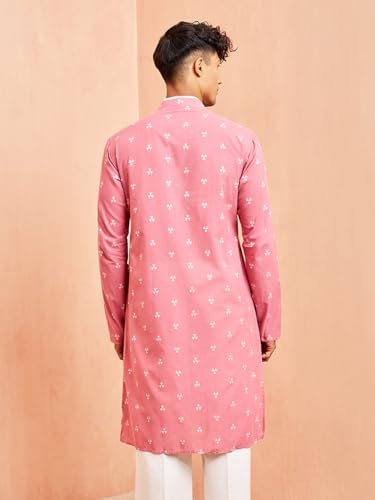 Image of VASTRAMAY Men's Printed Straight Kurta with Mandarin Collar | Ethnic Indian Traditional Kurta for Festive, Wedding & Casual Outfit