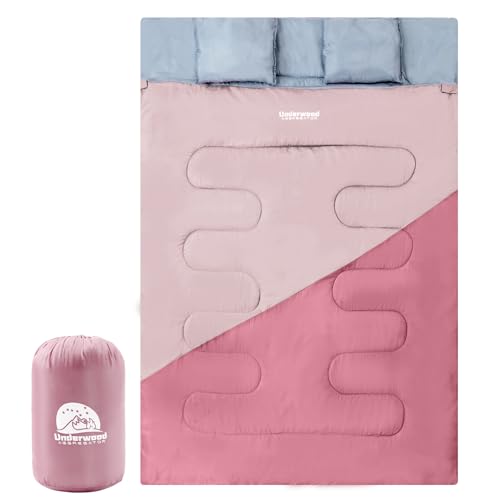 Underwood Aggregator 2-Personen Schlafsack Kleines Packmaß für Outdoor - Kinder Doppelschlafsack für Camping Leicht Winter Deckenschlafsack Wasserdicht 2 Person Schlafsack für Erwachsene Damen