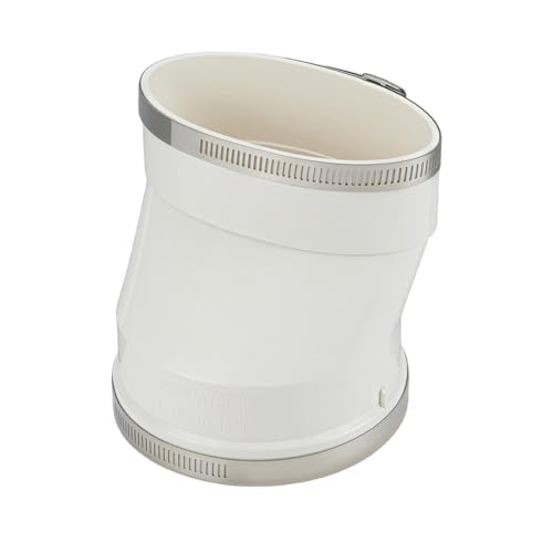 OLYCRAFT Duct Adapter White Round to Oval Duct Connector Oval Recessed Dryer Vent Hose Connector Adapter with 2Pcs Stainless Steel Clamp for Inline Ventilation Fitting Blower and Exhaust