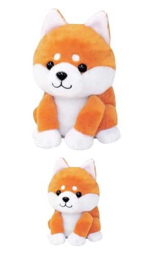 VoyageViewしゃべるぬいぐるみ犬用おもちゃ、柴犬、模造品、オウム、音量調節可能、ギフト、クリスマス、誕生日 (オレンジ)