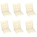 Tidyard 6 pz Cuscini per Sedie da Giardino con Schienale, Cuscini per Sedie da Esterno con Schienale, Cuscini Sedute per Esterno, per Sedie Reclinabili, Spiaggine e Poltrone, Crema 100x50x4 cm