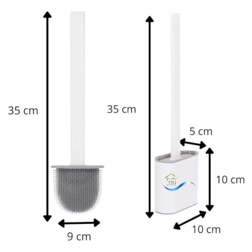 Kit 2 Escovas Sanitárias de Silicone com Suporte Autoadesivo - Design Pequeno e Moderno para Organiz