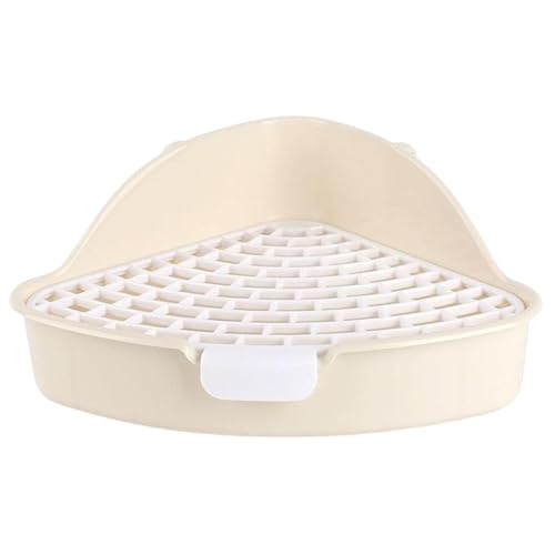 MEISO Toilette per Coniglio, Toilette per Animali Domestici, Vasino Addestrativo per Criceti, Toilette per Animali di Piccola Taglia di Triangolo per Coniglietti, Cincillà, Cavia (Bianco)