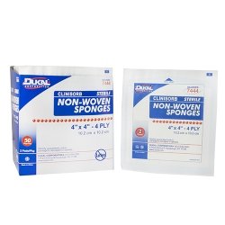 Non-woven Sponge Dukal Clinisorb Rayon / Poly Blend 4-ply 4 X 4 Inch Square Box of 100