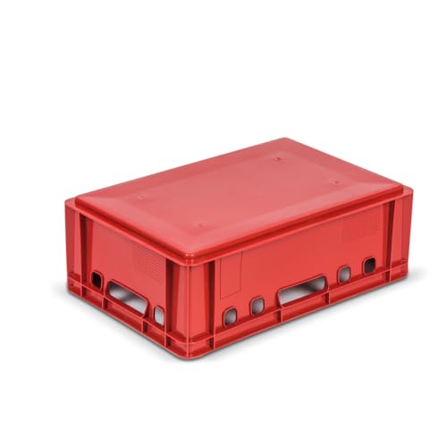 gardivo E2 Kisten Rot 5 Stück 60x40x20 Meischkiste, Metzgerkiste, Lagerkiste in rot, stapelbbar lebbensmittelecht robust fleischerkiste kunststoff Eurobox