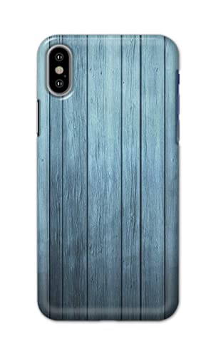 Image of Printed Hard Back Cover Case for Apple iPhone X | iPhone 10 | iPhone Xs | iPhone 10s Back Cover (Wooden Blue) -702