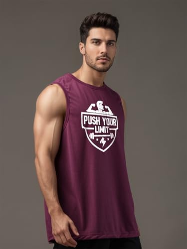 Image of CHKOKKO Sleeveless T Shirts Gym Vest for Men Workout Graphic Printed Premium Cotton Blend Tank Top for Man Running Vest Sando Gym Wear Lightweight Breathable Casual Summer Wear Boys