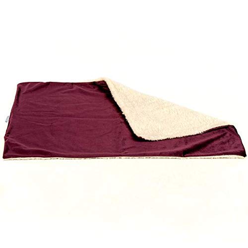 Lords & Labradors Manta de forro polar para mascotas de terciopelo y sherpa para gatitos y cachorros y 3 tamaños (terciopelo de uva, manta grande)