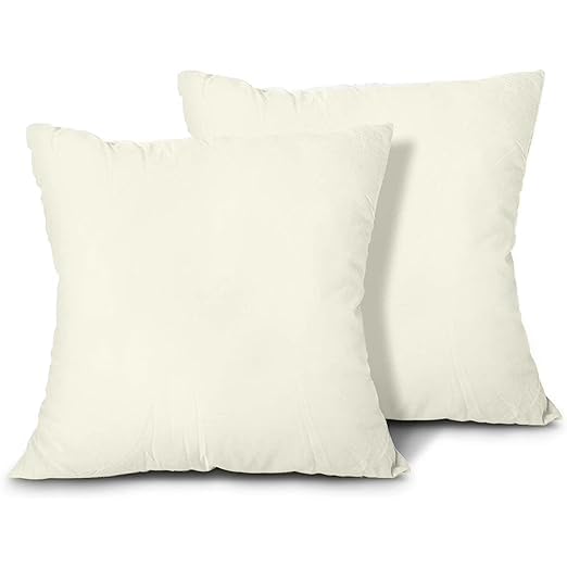 Image of Premium Polyester Fiber Cushion Fillers - Pack of 2 Pcs | 24 x 24 Inches | Ivory| Cushions, Sofa Pillow, Cushion for Sofa, Cushion for Bed, Decorative Pillow, Pillow for Support