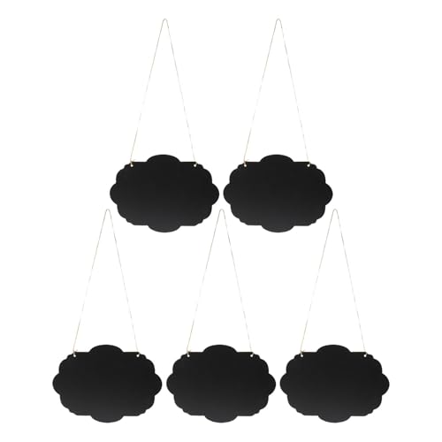Tableau mémo suspendu en bois lot de 5 mini ardoises double face Ipetboom