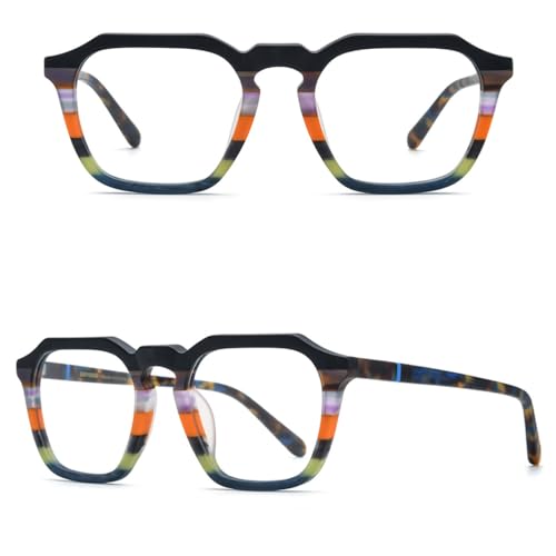 Lunettes en acétate mat MUTYNE monture rétro carrée colorée pour hommes et femmes