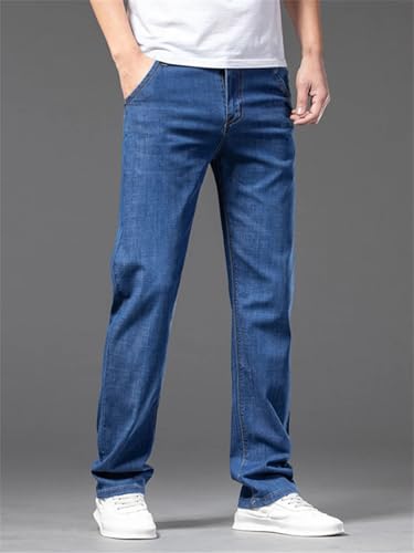 Men's Denim Pants Classic Casual Business Thin Straight Loose Jeans​4