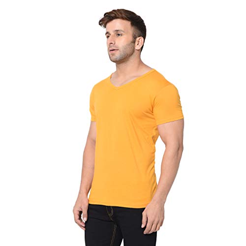 Image of Men's Cotton Blend Half Sleeve V Neck Tshirt