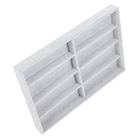 Hohopeti Organizador de Joyas y Gafas de Sol de Terciopelo Gris 8 Compartimentos Bandeja Multifuncional para Relojes y Collares Adecuado para Exhibición y Almacenamiento Hogar