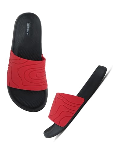 Image of Men & Boys Embossed Sliders | Soft EVA Flip Flops & Slippers