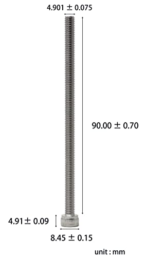 Image of iexcell 20 Pcs M5 x 90mm Thread Pitch 0.8 mm Stainless Steel 304 Hex Socket Head Cap Screws Bolts Kit