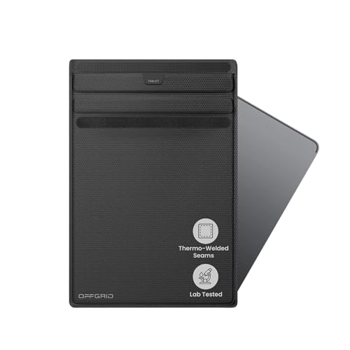 OFFGRID Faraday Bag for Tablet | Anti-Tracking & Anti-Spying | Durable Quad-Layer Construction | Thermo-Welded Seams | Blocks EMF & RFID | Universal Fit for Travel & Everyday Use