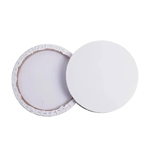 WINOMO Tableros de Lona Redondos de 40 cm de algodón estirado Ovalado, Lienzo estirado de Lienzo para acrílico o Pintura al óleo