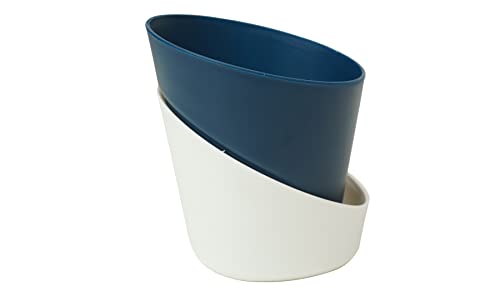 Image of Harshdeep Self Watering Pots for Plants - Atlantis - Indoor Outdoor Home Livingroom Garden Tabletop Decorative Plastic Planter 4 Inch Set of 5 (Midnight Blue)