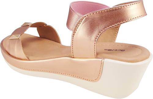 Image of Action Women's Platform Sandals| Block Heel| Glitter Embellished| Ankle Strap Bronze