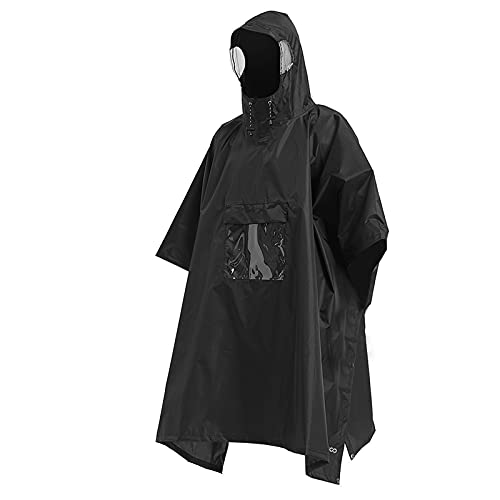 Tomshin Capa de chuva leve multifuncional à prova d'água com capuz Poncho para homens, mulheres, ca